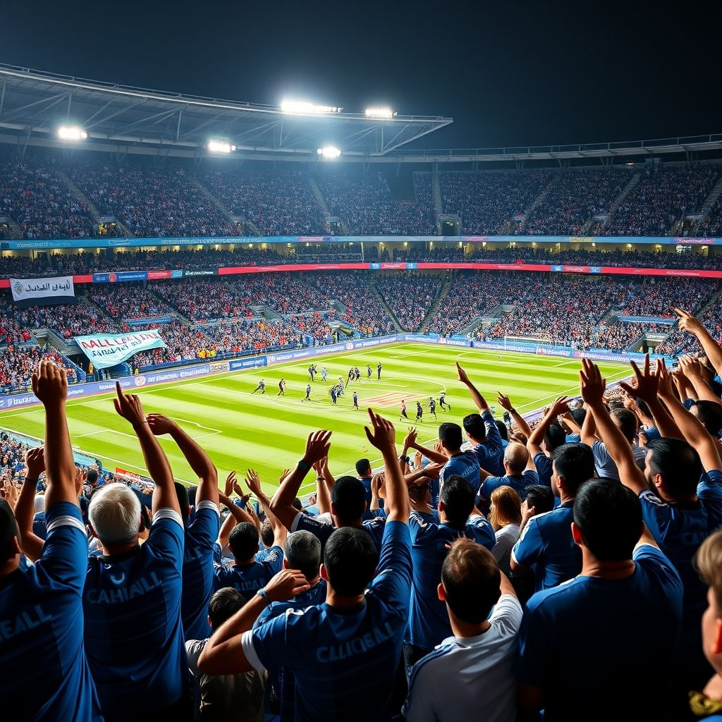 半岛体育app投注-阿尔希拉尔球迷现场助威，球队斗志昂扬